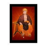 Maharshi Dayanand Saraswati Spiritual Frame | Premium Wooden Religious Wall Art for Home & Office Decor