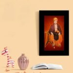 Maharshi Dayanand Saraswati Spiritual Frame | Premium Wooden Religious Wall Art for Home & Office Decor