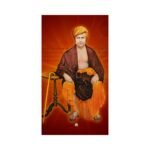 Maharshi Dayanand Saraswati Spiritual Frame | Premium Wooden Religious Wall Art for Home & Office Decor
