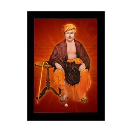 Maharshi Dayanand Saraswati Spiritual Frame | Premium Wooden Religious Wall Art for Home & Office Decor