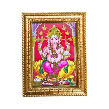 shri ganpati ji photo frame – premium golden frame for home decor & gifting